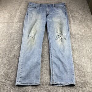 Levis 541 Athletic Taper Jeans Mens 36x29 Blue Light Wash Mid Rise Distressed
